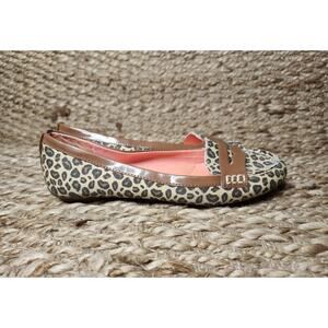 Sperry Canvas Leopard Print Penny Loafers Women’s Size 7 M Comfort Flats